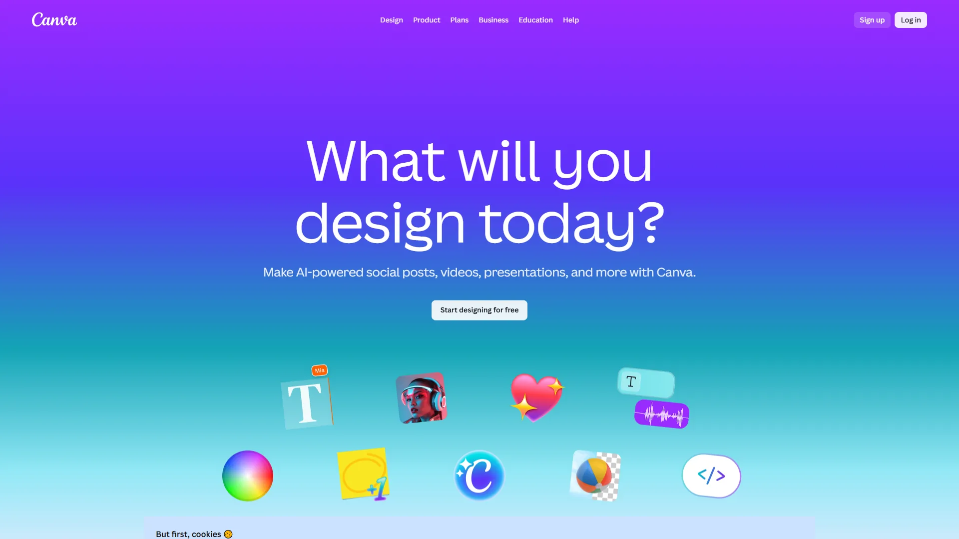 Canva design editor showing presentation templates and AI-powered Magic Design features