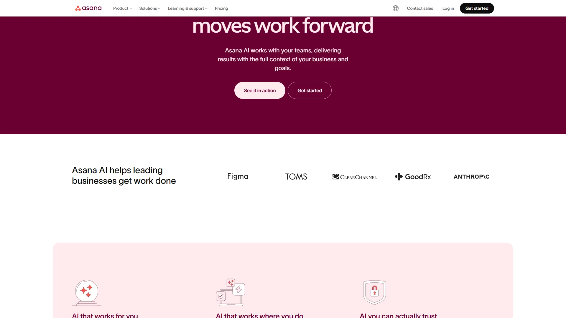 Asana AI Studio interface showing workflow automation and AI-powered features