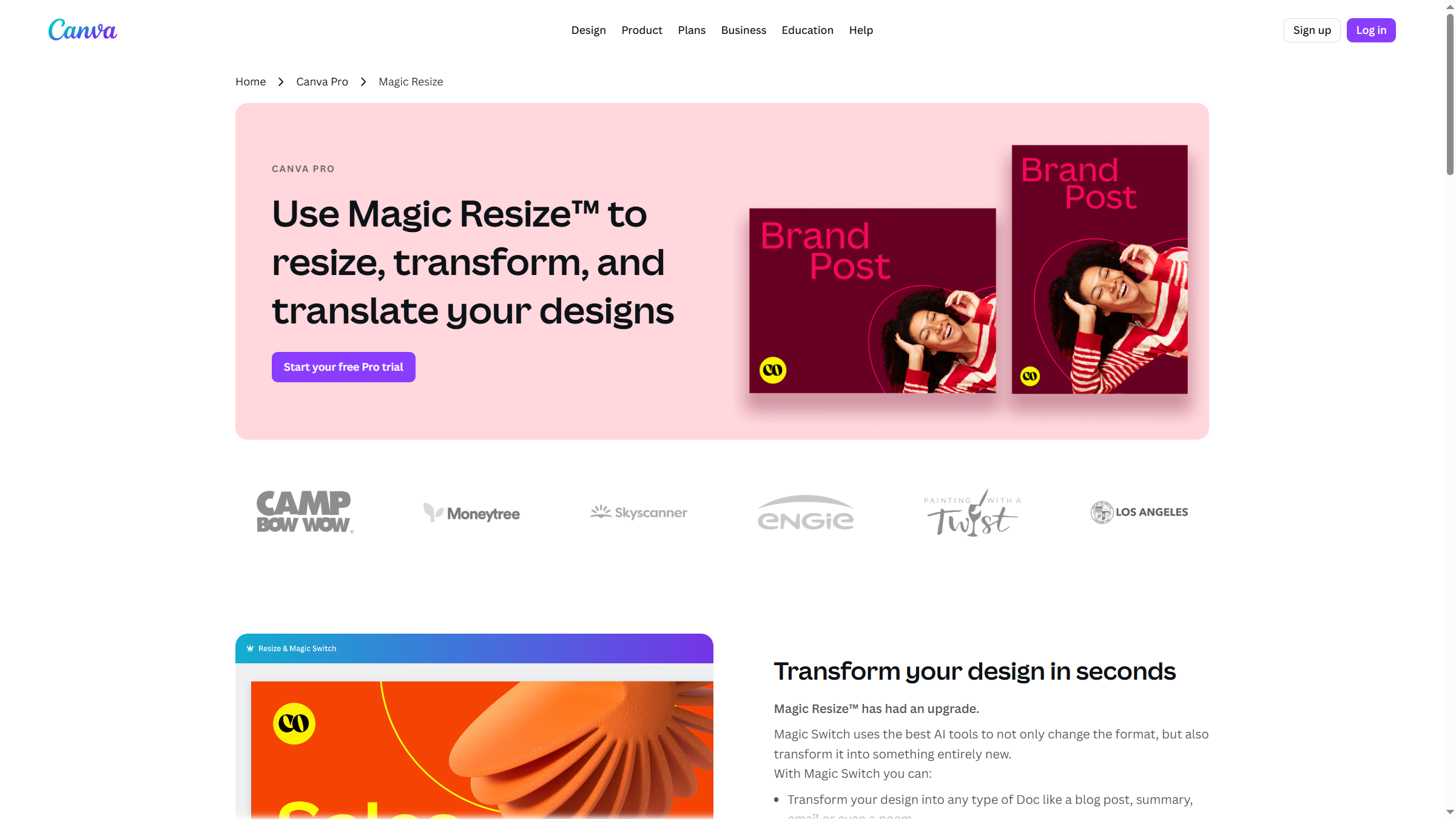 Canva Magic Resize feature converting one design into multiple social media formats