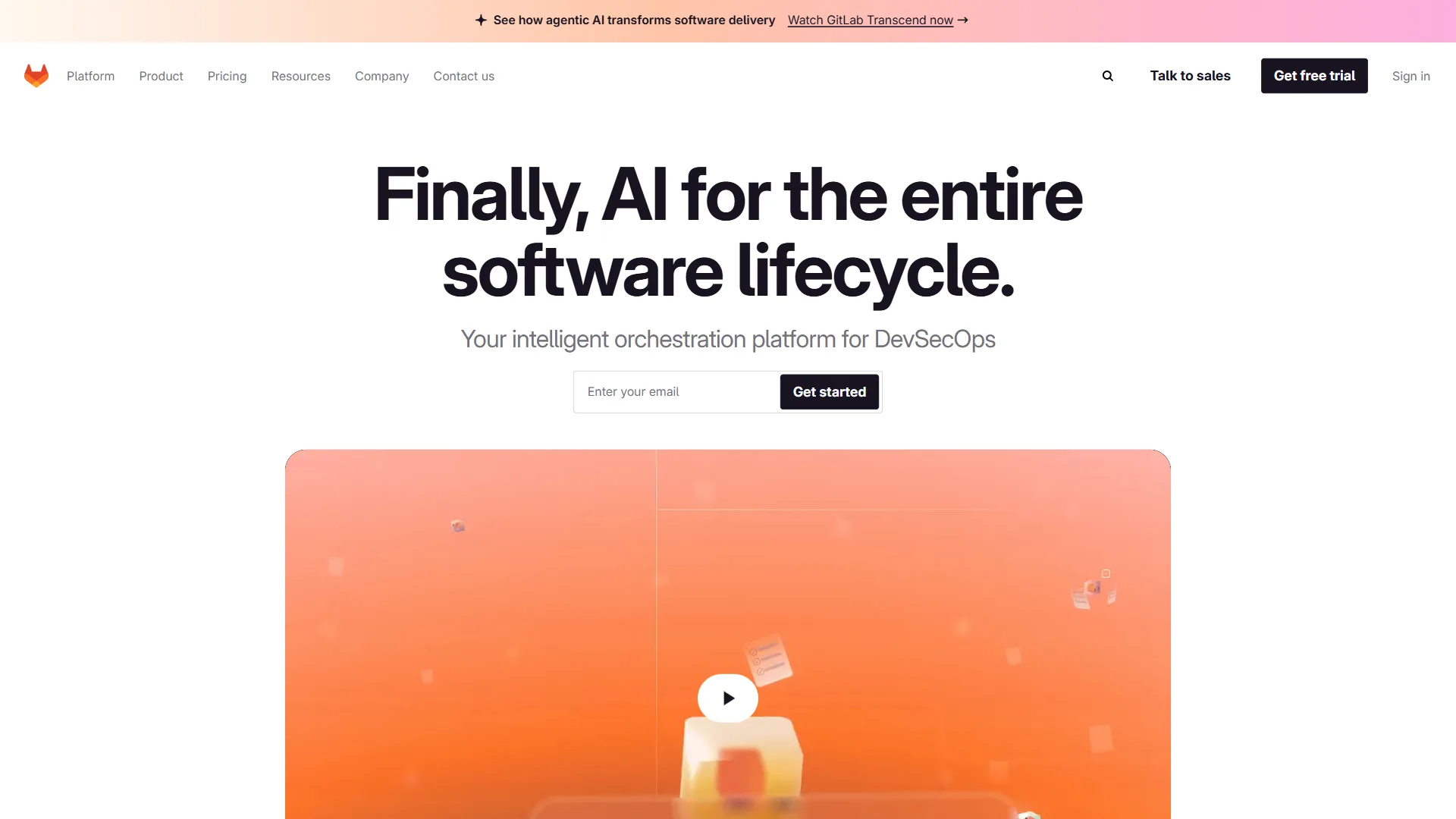 GitLab DevOps platform homepage
