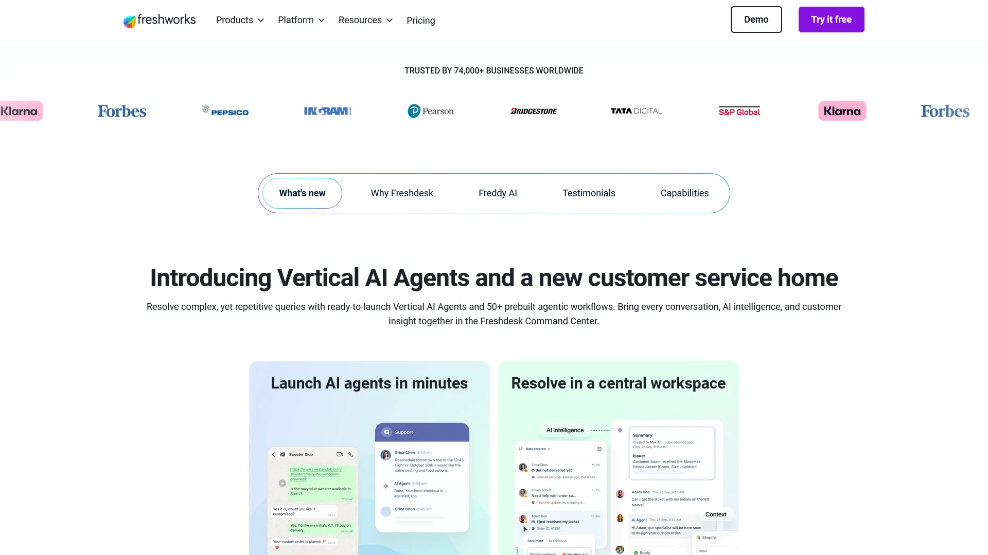 Freshdesk ticket dashboard with inbox and automation overview