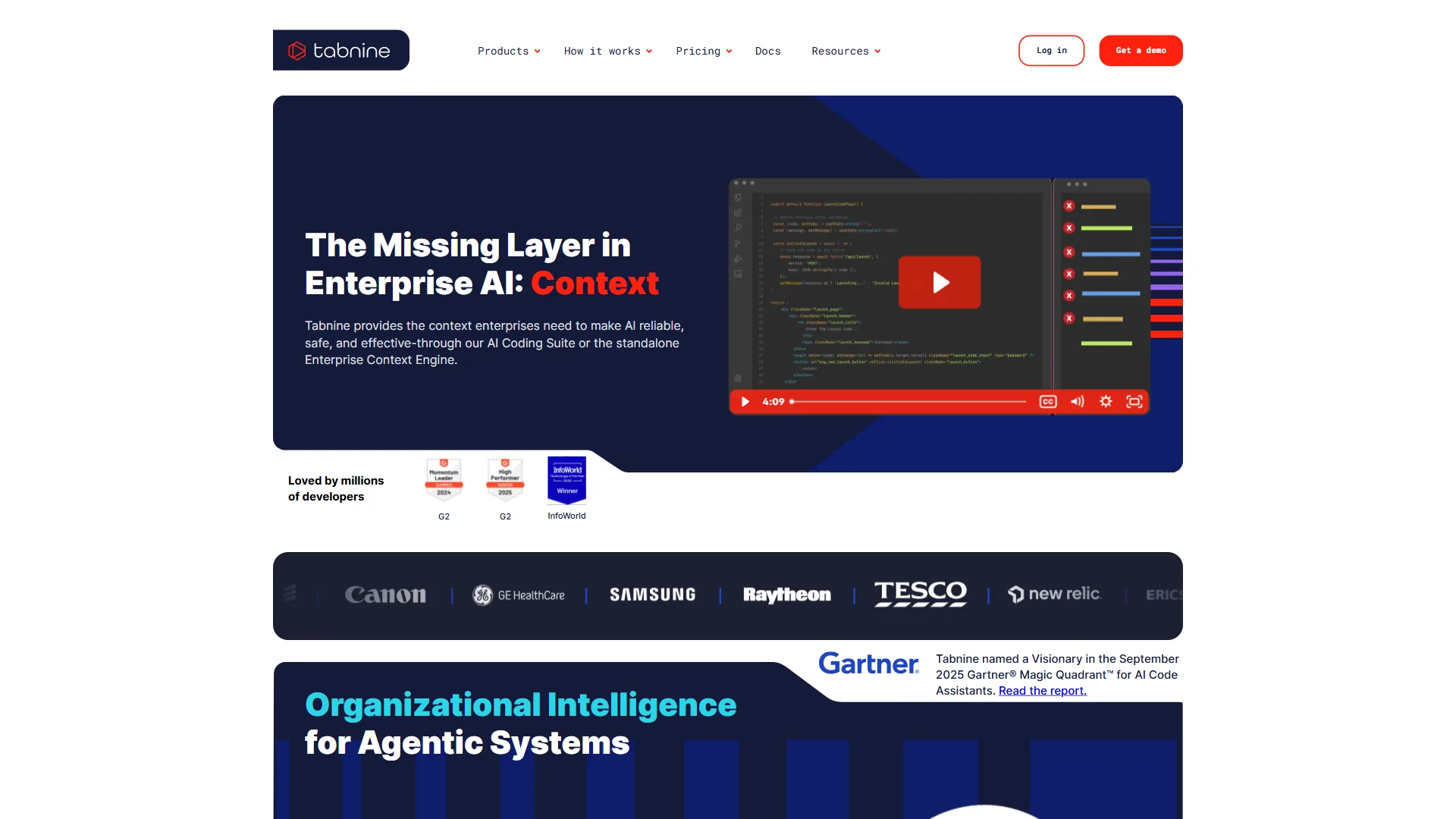 Tabnine AI code completion platform
