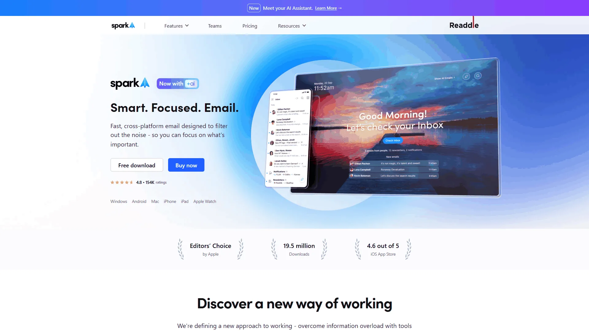 Spark Mail homepage