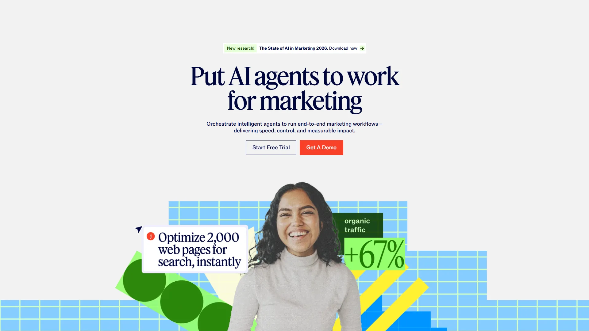 Jasper AI content platform homepage showing content creation features