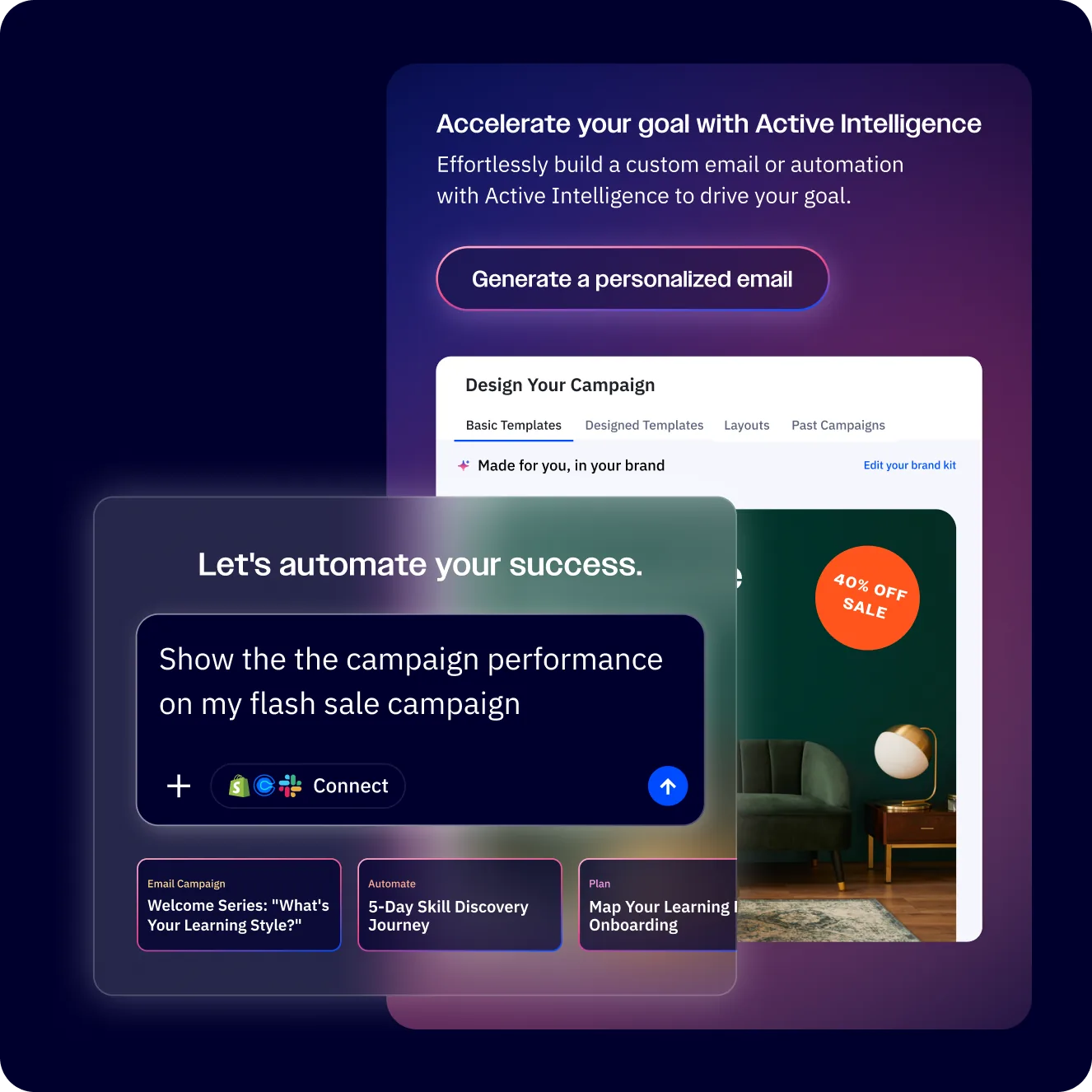 ActiveCampaign segment-driven email personalization showing dynamic content based on contact data