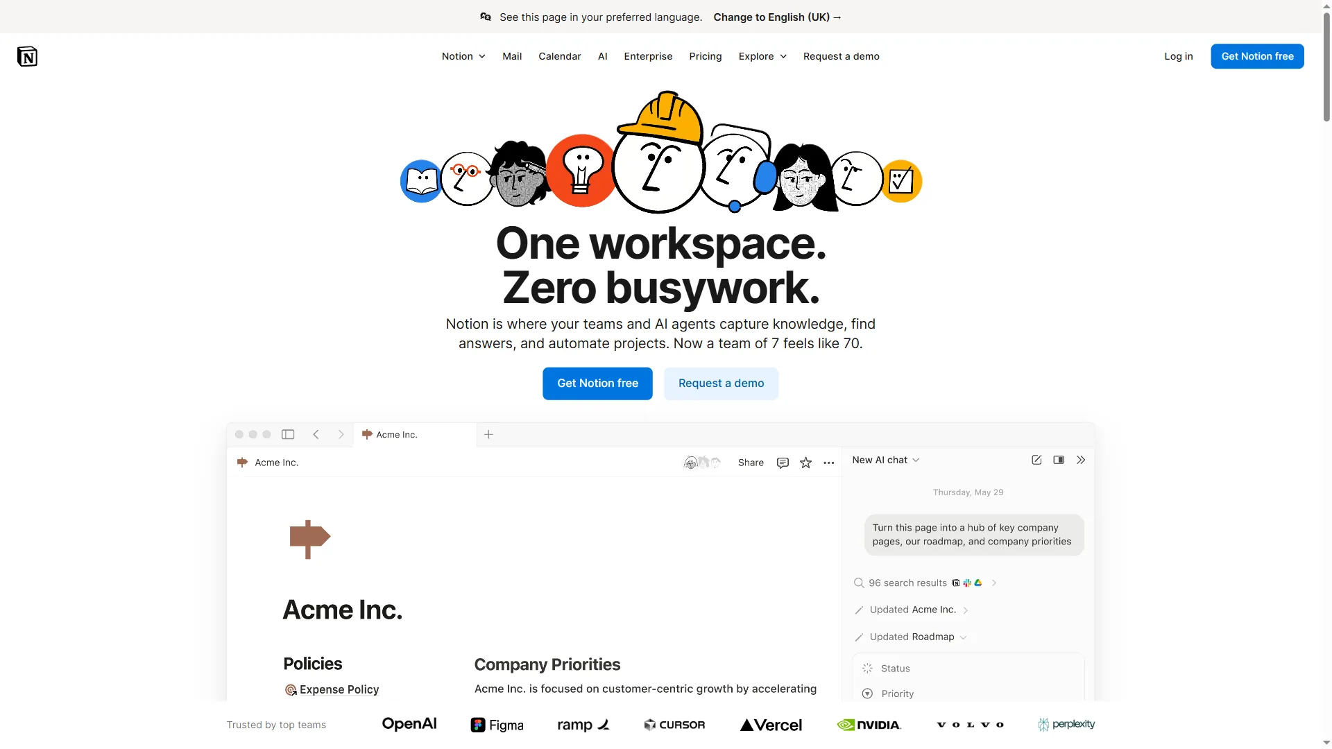 Notion database showing content pipeline with status columns for outline, draft, and published stages