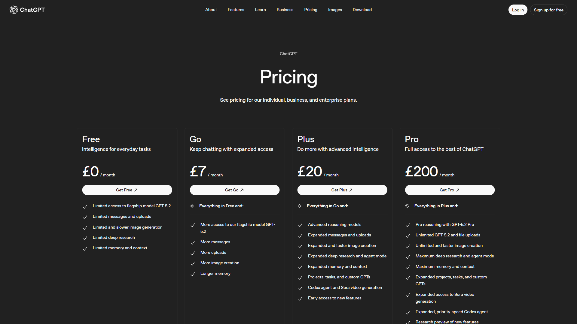 ChatGPT Pricing Plans