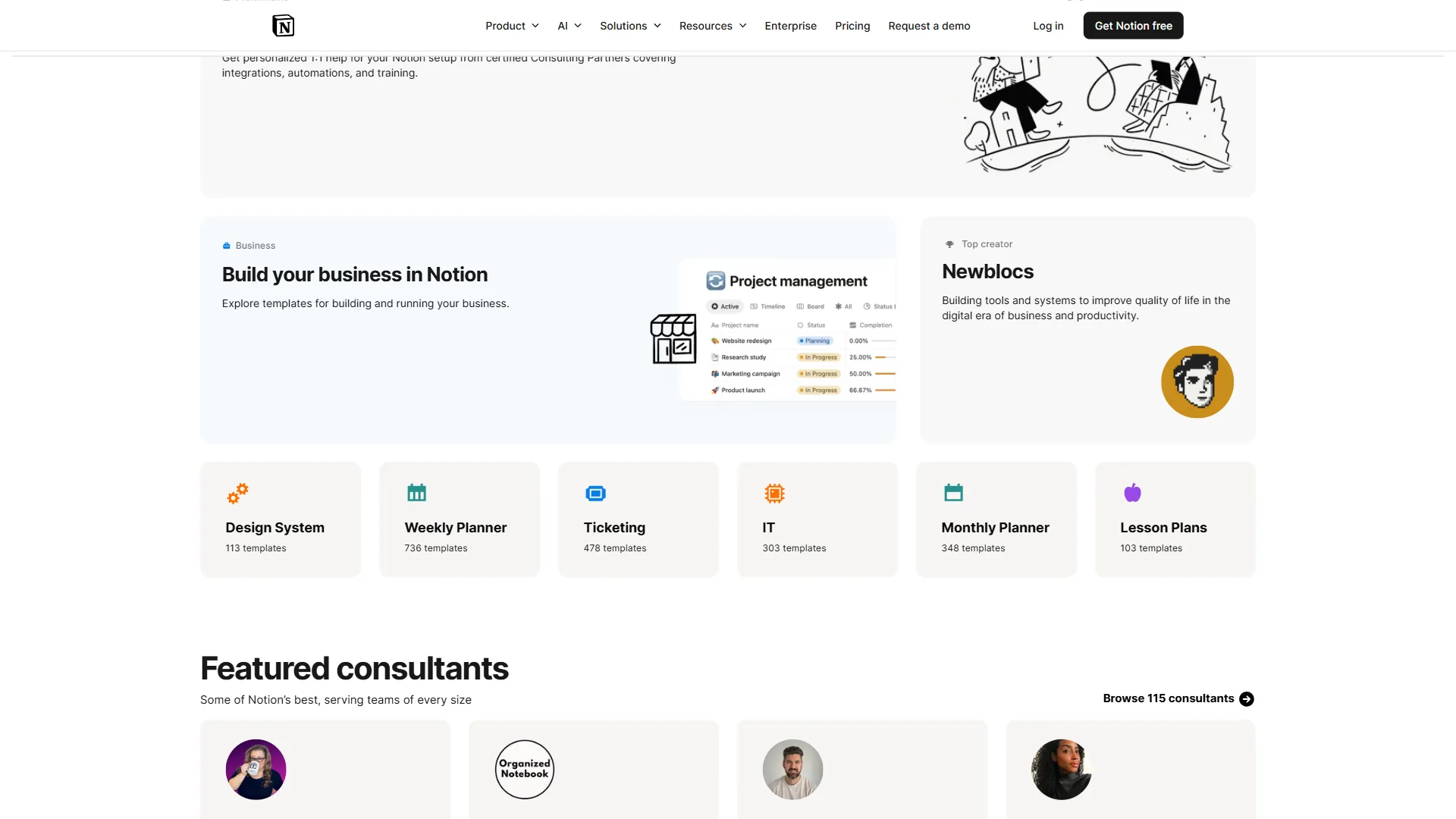 Notion workspace showing SOP database with department filters and templates