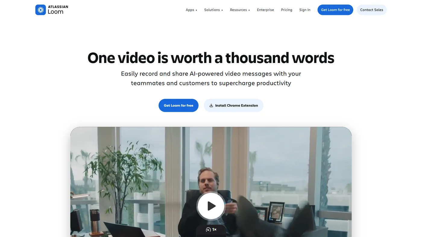 Loom video recording with AI-powered transcription and chapters