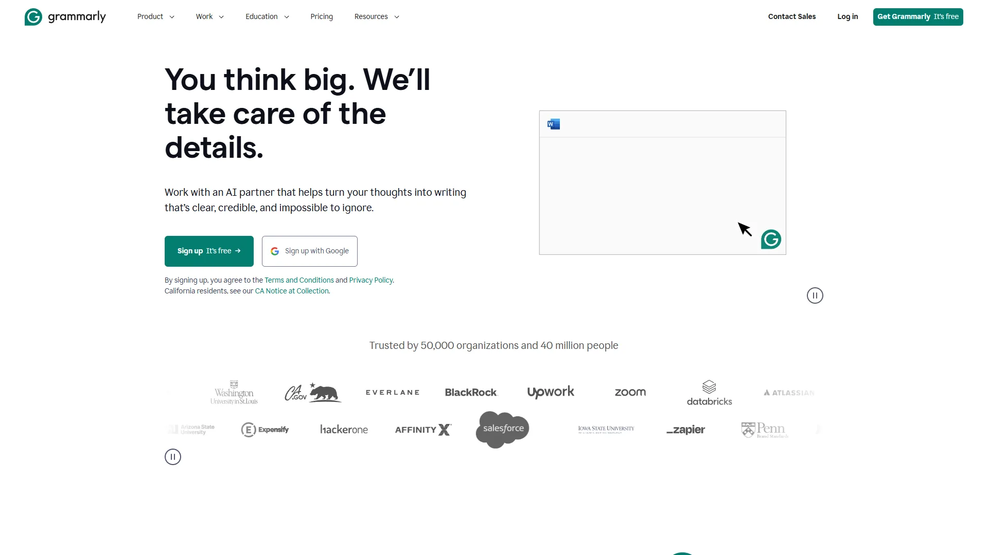 Grammarly editing interface showing real-time tone detection and clarity suggestions on a blog draft