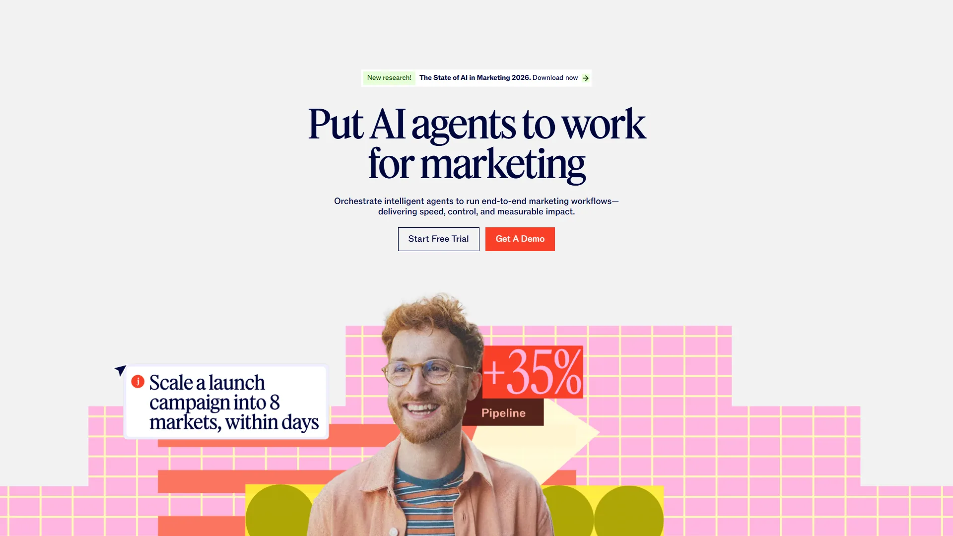 Jasper AI content generation interface with brand voice settings and marketing campaign templates