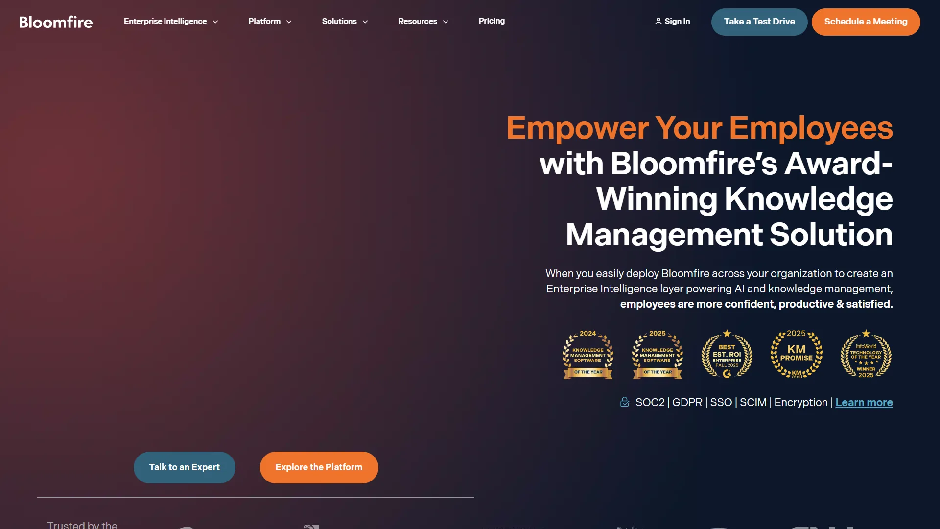Bloomfire ROI Calculator showing enterprise time savings projections
