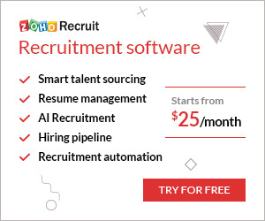 Zoho Recruit applicant tracking dashboard